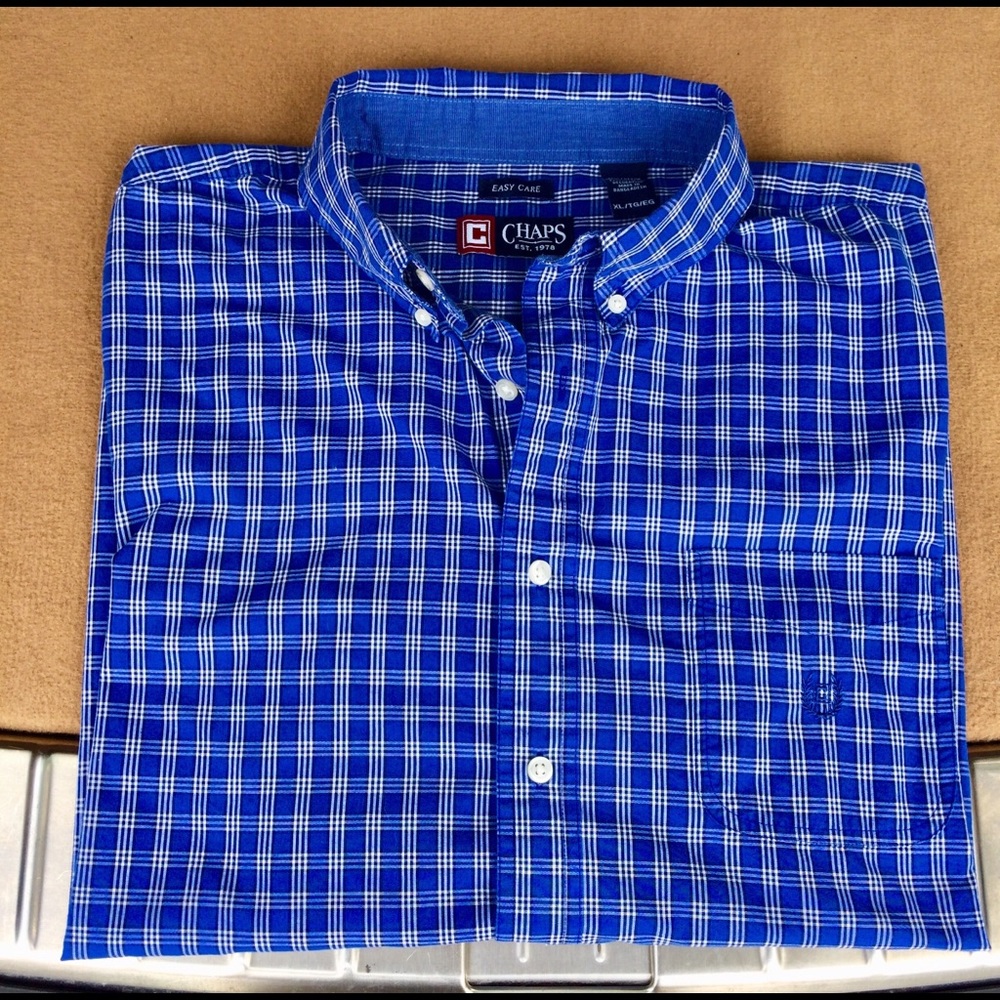 CHAPS S/S Blue Checkered Shirt 😋